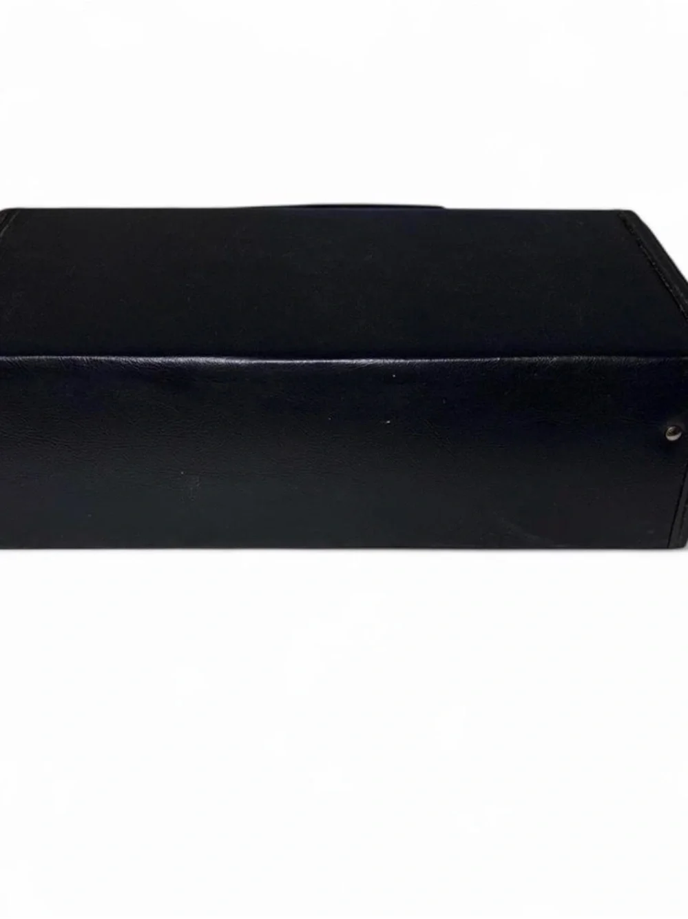 Black Leather cassette case with Silver Hardware